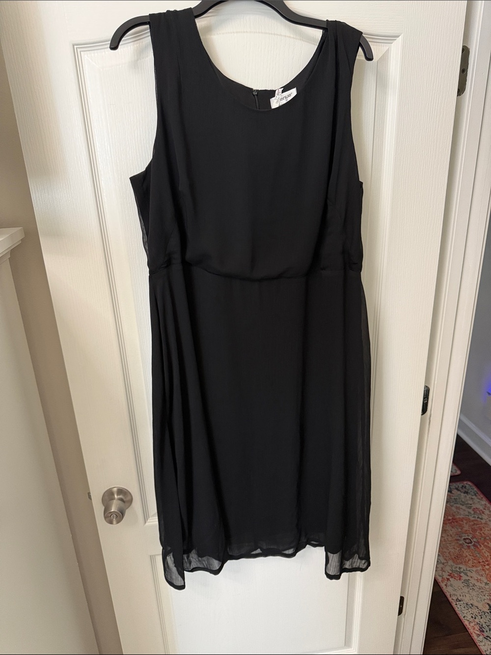 Classic Black Sleeveless Chiffon Dress Midi